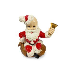Christmas Santa Claus Figurine Vintage Ceramic  w/ Bell Atlantic Mold Figure 11"